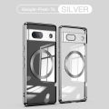 Applicable to Google pixel 7A Wireless Charger Magnetic Suction Phone Case Goggles Full Cover Electroplating Protective Cover TPU Soft Shell.