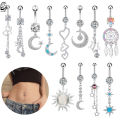 PantiesPantiesHeart Dangled Belly Button Rings Belly Piercing Ombligo Stainless Steel Navel Barbell Planet Moon Navel Piercings for Women. 