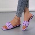 2024 New Korean Slippers Women Sandals Green Slip On Shoes Summer Slippers For Women Pleated Flip Flops Flats. 