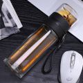 Portable Glass Tea Bottle Double Wall Tea Water Separation Mug High-End Simple Insulation Creative Drinking Tea Cup Water Bottle.
