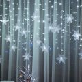 3.2M Christmas Snowflakes LED String Lights Flashing Fairy Curtain Lights Waterproof For Holiday Party Wedding Xmas Decoration. 