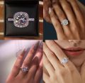 Sterling Silver Shiny Full Diamond Ring Zirconia Promise Rings CZ Diamond Multi Row Ring Eternity Engagement Wedding Band Ring for Women.