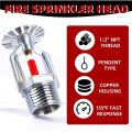 1set/10pcs Fire Sprinkler Head - Copper Chrome, 1/2" NPT 155℉(68°C) Pendent Type , K80 Fast Response Automatic.
