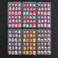 24pcs/box Candy Kids False Nail Cartoon Full Cover Press On Nails Tips Kawaii Acrylic Artificial Fingernails for Girls.