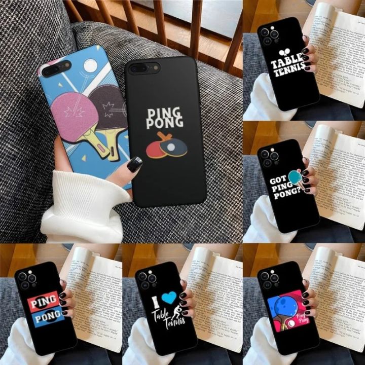 Table Tennis Racket Ping Pong Phone Case For Iphone 14ProMax 11 13 14 Pro Xs Max Mini Xr X 7 8 6 6s Plus Shell Coque Honoria