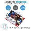 DC 400W 15A Step-up Boost Converter Constant Current Power Supply LED Driver 8.5-50V to 10-60V Voltage Charger Step Up Module.