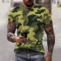 3D Camouflage T-shirt Summer Unisex Street Large Sports Military T-shirt Outdoor Leisure Fashion Crew Neck Short Sleeve.