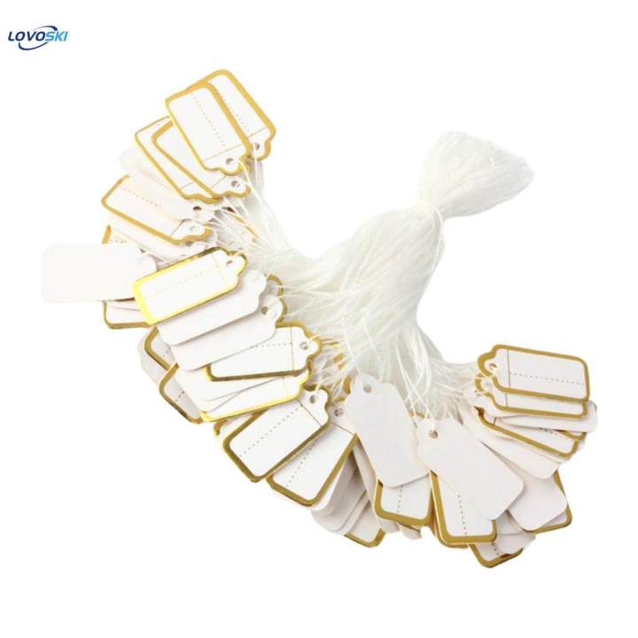 100pcs Paper Tag Price Label Tag With White Hanging String Jewelry Price Tags
