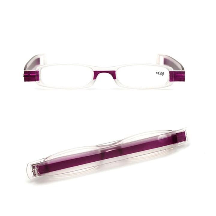 Eyeezi Folding Reading Glasses For Men Women 360° Rotating Portable Presbyopia Frame Male Degree Glasses Mini Lightweight Reader