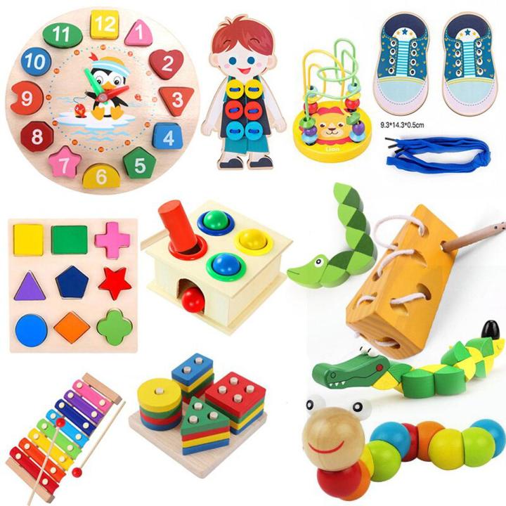 Montessori Educational Wooden Toys for Children 1To 4 Years Early Learning Educatonal Toy Wood Puzzle Games Baby Toys 0 12 Month
