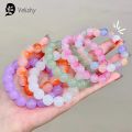 White Jade Bodhi Gradual Color Beaded Bracelet for Women Men Lucky Prayer Beads Bracelets Gradient Imitation Jade Stone Bracelet. 