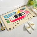 Retro Classic Cassette Music Tape Soft Mats Rugs Home Entrance Carpet Bedroom Toilet Bathroom Door Absorbent Non-Slip Foot Pad. 