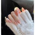 Nusx 24pcs Long Square French Manicure Fake Nails With Designs Bare Pink Gradient False Nails Clear Ballerina Natural Glue. 