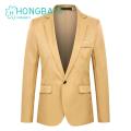 Men Blazer One Buckle Turndown Collar Long Sleeves Solid Color Plus Size Slim Fit Suit Jacket for Office. 