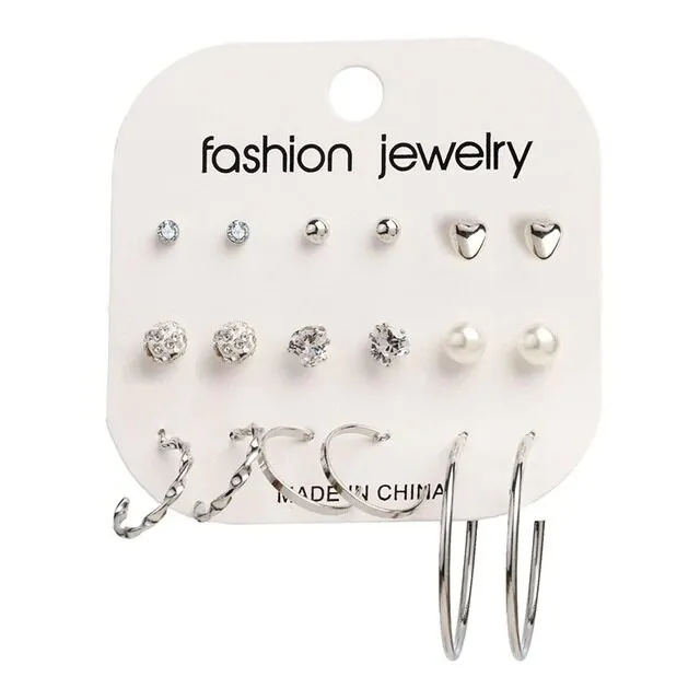 Trendy%2012%20Pairs%20=%2024%20Pcs%20Crystal%20Stud%20Earrings%20for%20Women%20New%20Collection%20-%20Square%20Ball%20Heart%20Small%20Earrings%20for%20Girls%20Simple%20Stylish%20-%20Earring%20for%20Women%20-%20Kaner%20Dul%20-%20Image%206