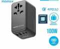 Momax 1-World UA10 100W GaN 4 ports + AC Travel Adapter. 