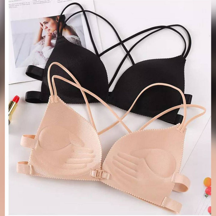Front Closure Cup single hook bra(Skin/Brown)