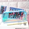 Bts Pencil Case Stationery Box Laser Transparent Large Capacity Primary School Universal Storage Bag - pencil bag. 