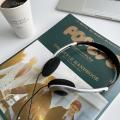 Headphones 90's Stock Compact Retro Headset With Microphone Black INS Fashion Japanese Style Headset Black Silver.