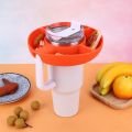 Silicone Snack Platter Cup Tumblers Snack Bowl For Stanley Cup 4 Compartment Reusable Snack Platters Popcorn Snacks Holder.