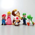 6pcs/set Super Mario Bros PVC Action Figure Toys Dolls Model Set Luigi Yoshi Donkey Kong Mushroom for kids birthday gifts AAA Moonlight Shines. 