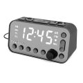Portable DAB & FM Radio Digital Alarm Clock Dual USB Port Sleep Timer for Office Bedroom Mini Radio with 4-inch LED Display.