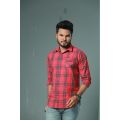 Westeen Red Printed Check Shirt for men. 
