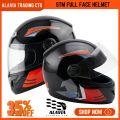 STM Premium Full Face Motorcycle Helmet with Graphic Design, Adjustable Strap, and Removable Visor - New.