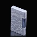 Fortune Flower Pattern Ultra-thin Grinding Wheel Flint Metal Open Flame Lighter Cigarette Cigar Gas Butane Gas Lighter Gadgets. 