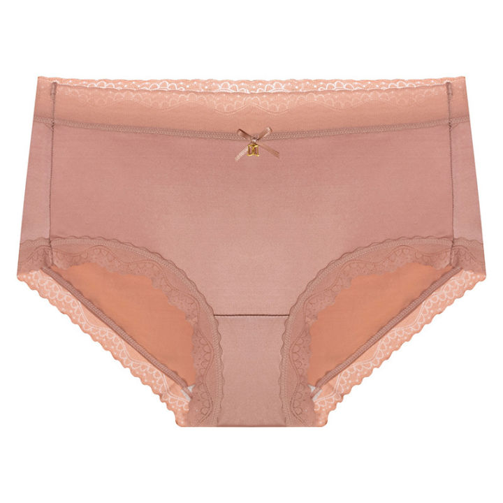 High-End%20Satin%20Nude%20Feel%20Seamless%20Underwear%20Ladies'%20Hip%20Lifting%20Mid-Waist%20Silk%20Crotch%20New%20Spring%20and%20Summer%20Lace%20Briefs%20-%20Image%205