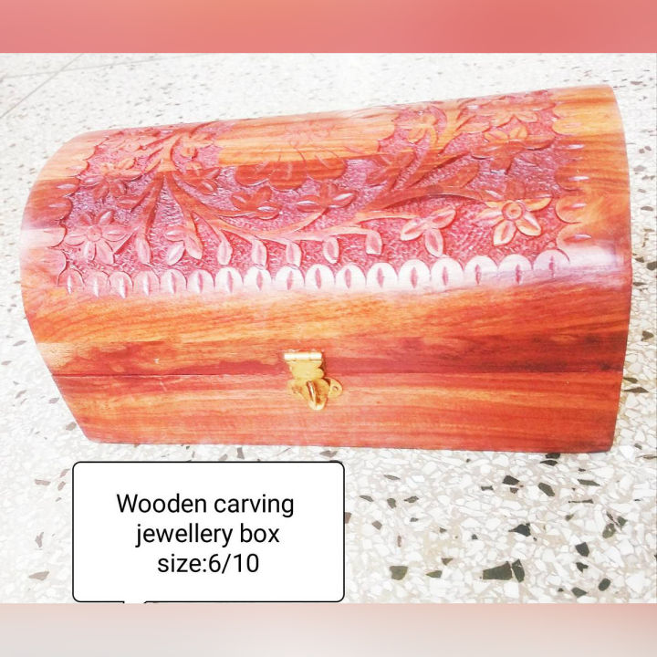Wooden full carving jewellery box