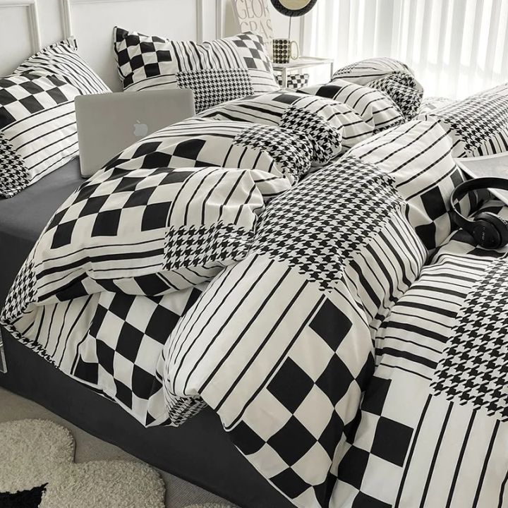 Nordic%20Washed%20Cotton%20Floral%20Bedding%20Set%20Soft%20Duvet%20Cover%20Flat%20Sheet%20with%20Pillowcases%20Print%20Bed%20Linen%20Bed%20Cover%20Four%20Piece%20Sets%20-%20Image%206