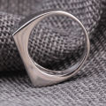European and American cross-border ins fashion simple glossy 18MM rectangular titanium steel stainless steel ring with laser logo for women.