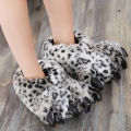Men's indoor Leopard slippers funny winter furry Floor shoes for boys Fluffy slippers unisex house slippers man Women footwear. 