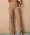Women Flare Pants, Classic Mid Waist Solid Color Stretchy jorjet Bottom Pants..