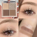 Makeup HDKD Mini Four Color Eyeshadow Palette Earth Color Sequin Glitter Student Ins Affordable Eyeshadow Small Plate 6011. 