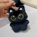 New Hand-made Big-eyed Black Cat Plush Doll, Pendant, Bag Hanging Ornaments.