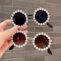 Boys Girls Luxury Pearl Design Sunglasses Children's Trendy New Style Outdoor UV400 Shades Eyewear Baby Retro Round Sun Glasses. 