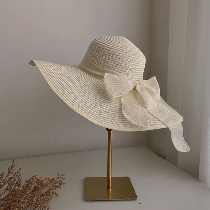 Foldable Wide Brim Straw Hat Women's Summer Seaside Vacation Sun - Main Image