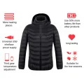 4 Heated Vest Jacket Fashion Men Women Coat Clothes Intelligent Electric Heating Thermal Warm Clothes Winter Heated Hunt-Black. 