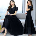 Women's New stylish neck Design Weightless Georgette Long Kurti. 