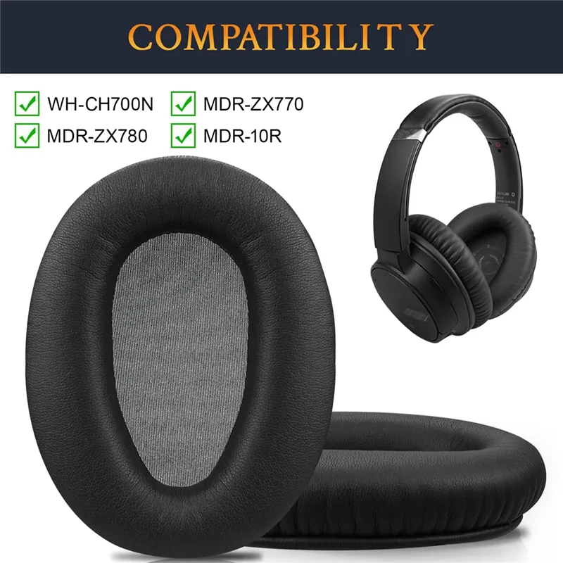 1Pair Foam Ear Pads Cushion Leather Earpad for Sony WH-CH700N