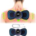 Tens Units EMS Mini Massager with 4 Pads ,Muscle Full Body Relax Machine Rechargeable Device for Legs Back Neck Pain Relief Therapy pain Remove. 
