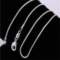 1MM 925 Sterling Silver Chain Fashion Sliver Necklace High Quality Snake Chain For Men And Women. 