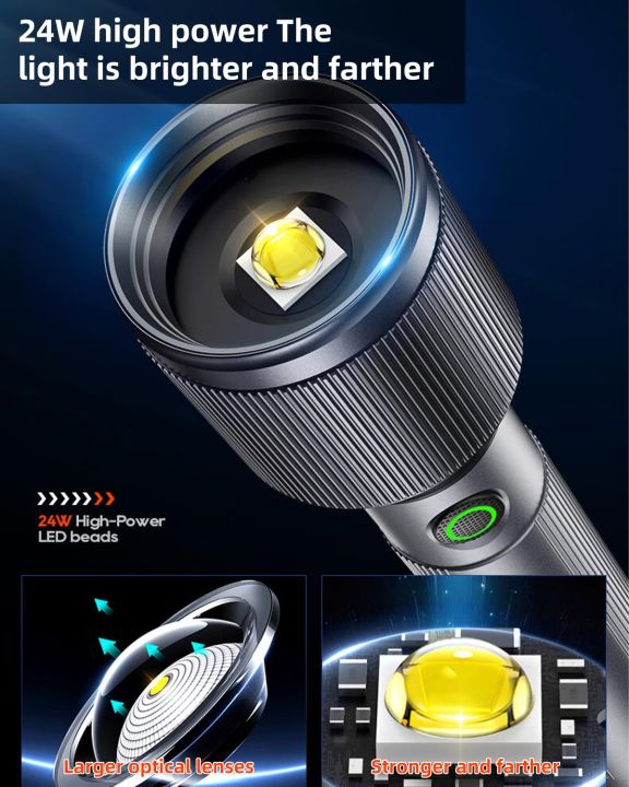 PHILIPS%2024W%20Zoomable%20LED%20Flashlight%20Torch%201100LM,%203000mAh%20Rechargeable%20Torch%20Light,%20Aluminum%20Alloy%20Handheld%20Flash%20Light%20for%20Home,%20Camping,%20Hiking,%20Emergency%20-%20Image%208