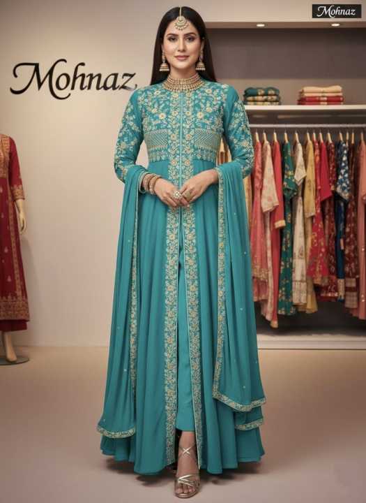 Readymade Georgette Embroidered Party Dress100