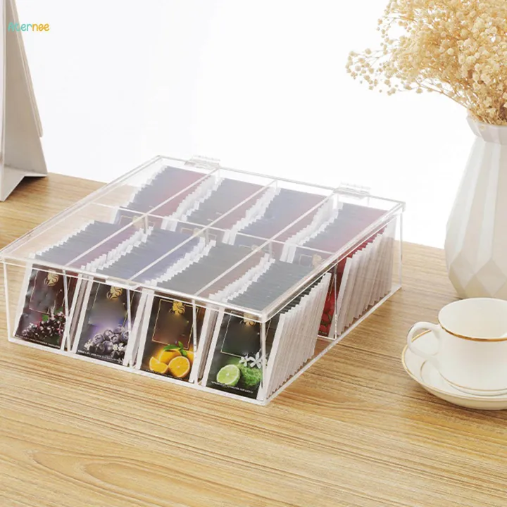 Transparent%20Storage%20Bin%20Box%208%20Compartments%20Sugar%20Packets%20Coffee%20Packets%20Hinge%20Lid%20Tea%20Bag%20Organizer%20for%20Kitchen%20Cabinets%20Pantry%20Countertops%20-%20Image%204