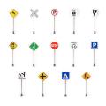 【The road to happiness Store】14pcs/set 1/87 Scale Mini Traffic Signs Sand Table Accessories Micro Landscape Decoration Road Sign Игрушки.