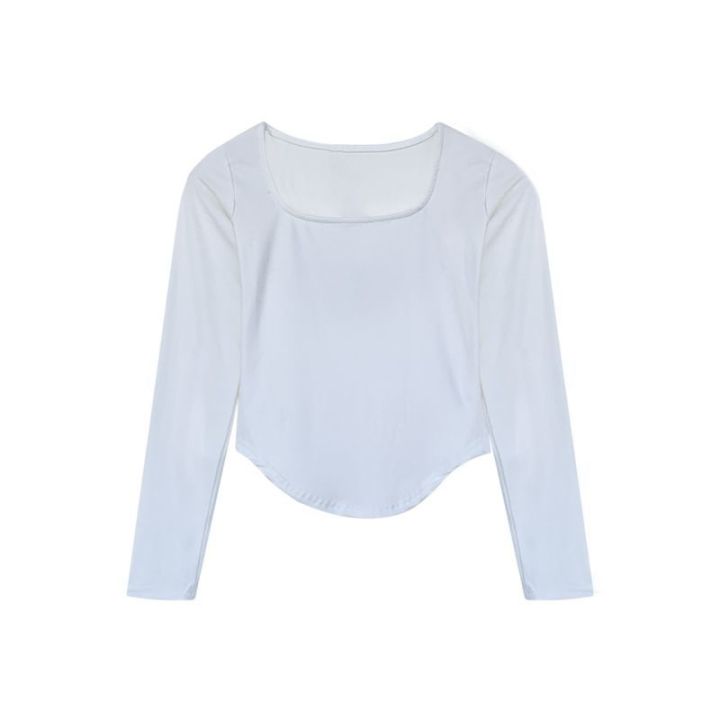 Pure%20Desire%20Style%20White%20Long%20Sleeve%20T%20T-shirt%20Women's%20Autumn%20and%20Winter%20Design%20Sense%20Niche%20Slim%20Bottoming%20Shirt%20Inner%20Wear%20Unique%20Chic%20Top%20-%20Image%205