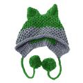 BomHCS Cute Fox Ears Beanie Winter Warm 100% Handmade Knit Hat. 